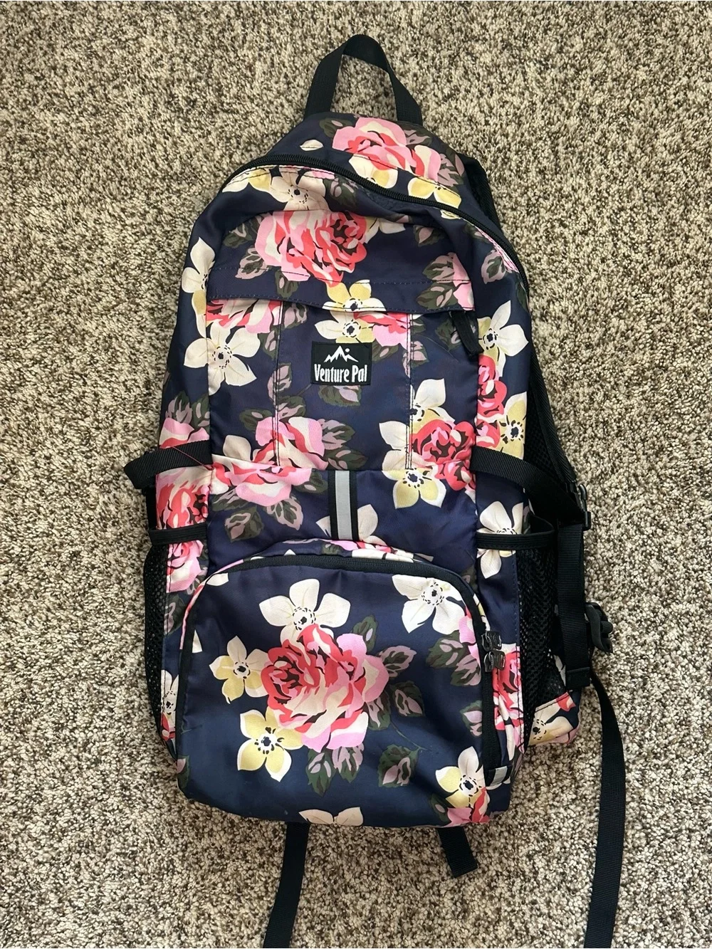 Venture Pal Floral Navy Hiking School Backpack